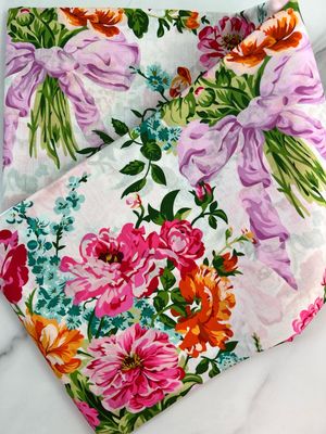 Tana Lawn Cotton Fabric - Big Bow Pink