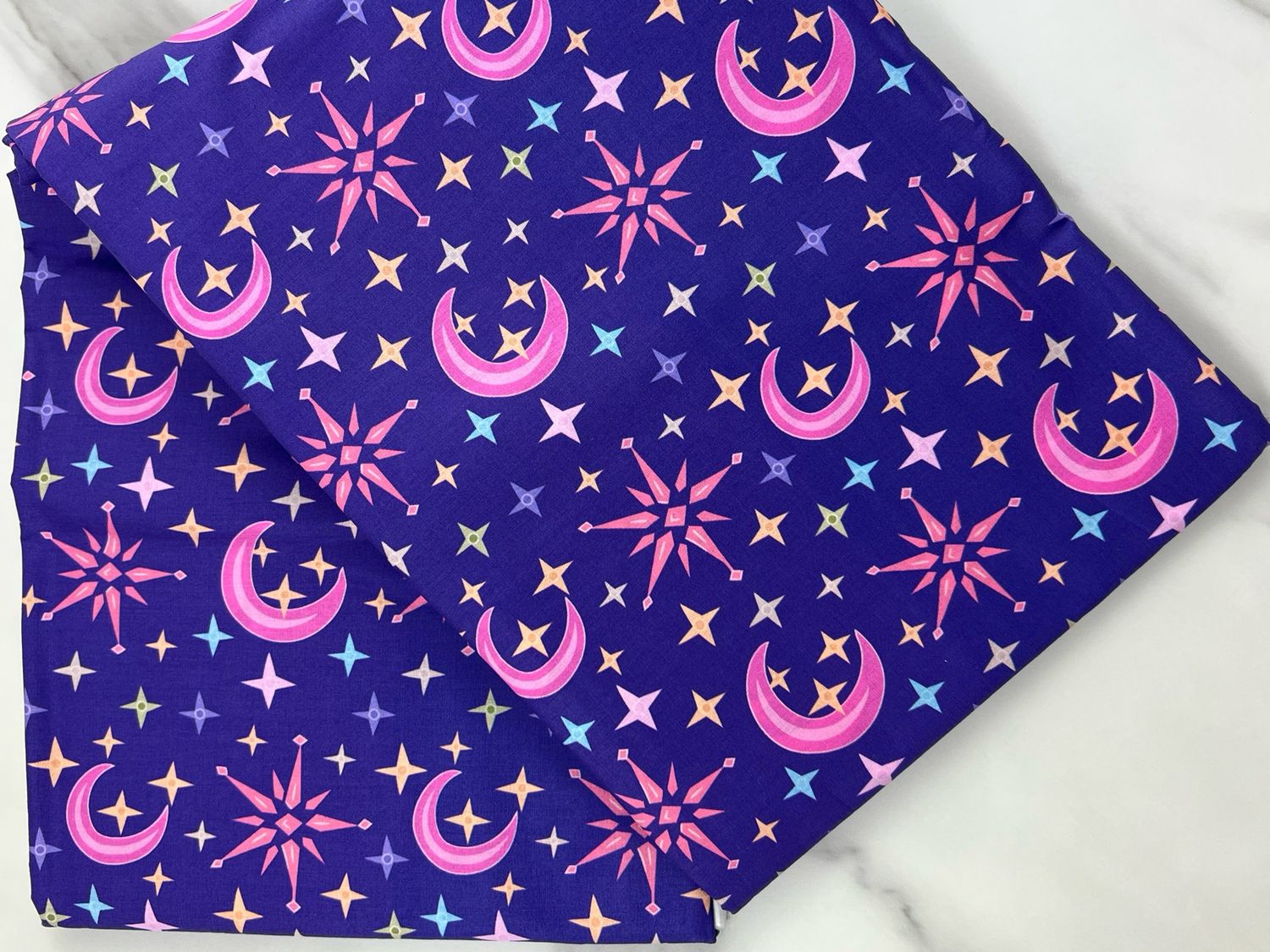 Tana Lawn Cotton Fabric - Mini Crescent Navy