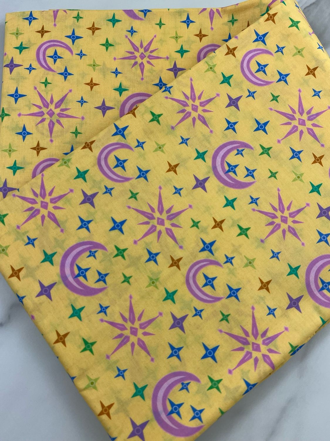 Tana Lawn Cotton Fabric - Mini Crescent Yellow