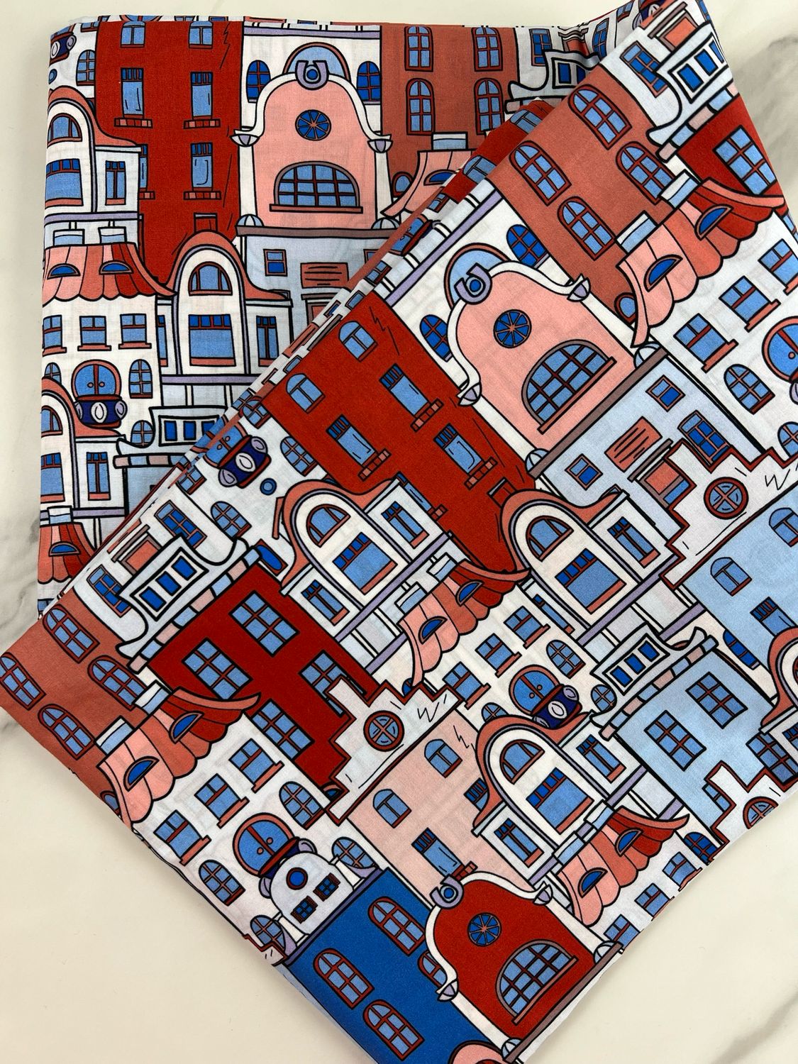 Tana Lawn Cotton Fabric - Village Houses