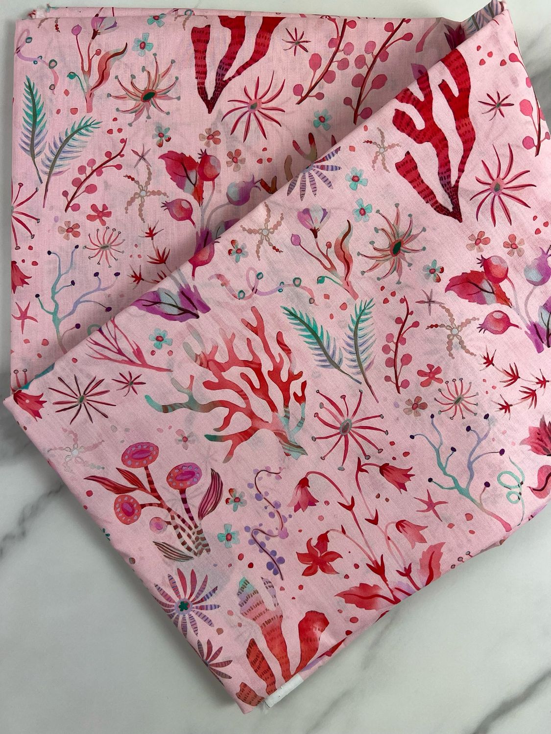 Cotton Tana Lawn Fabric - Sea Secrets Pink