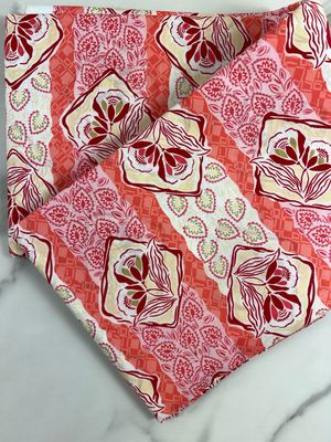 Cotton Tana Lawn Fabric - Peach Lines