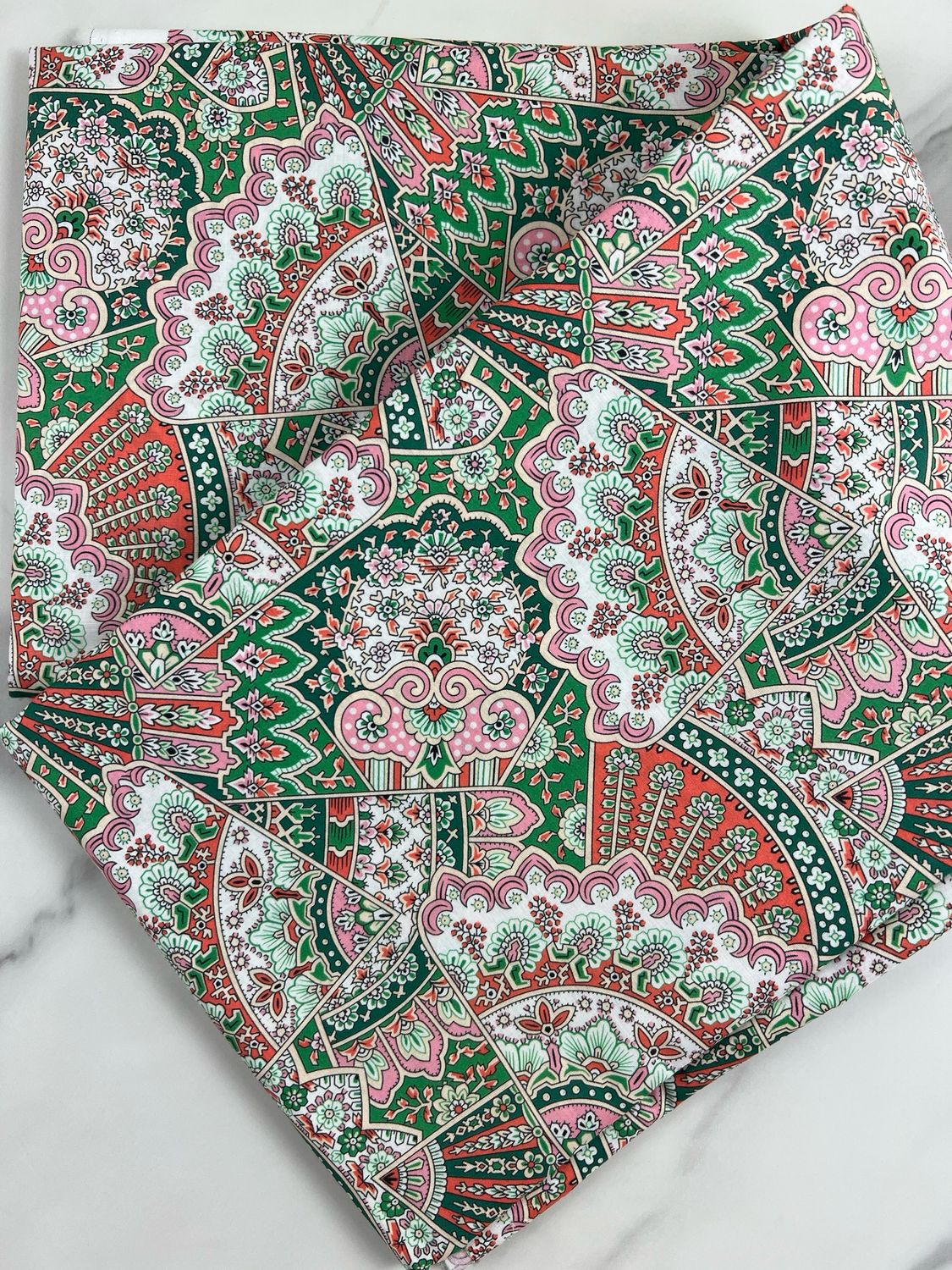 Cotton Tana Lawn Fabric - Peachy Green