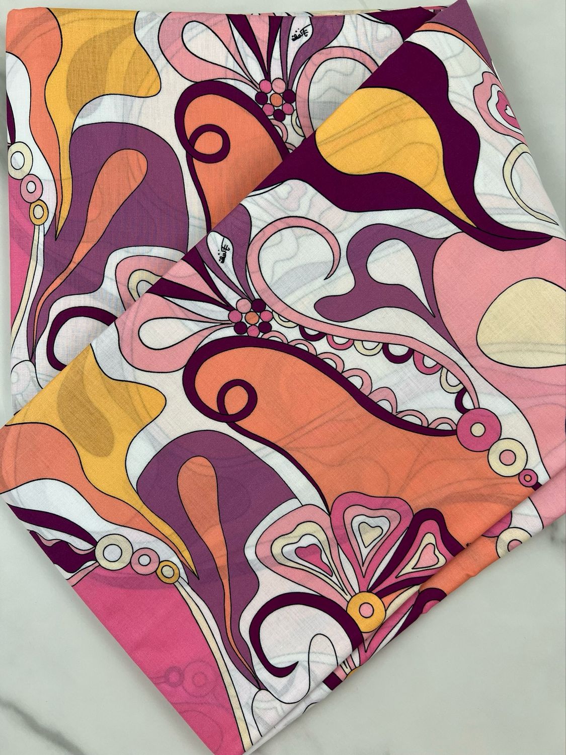 Tana Lawn Cotton Fabric- Pucci Heart Pink