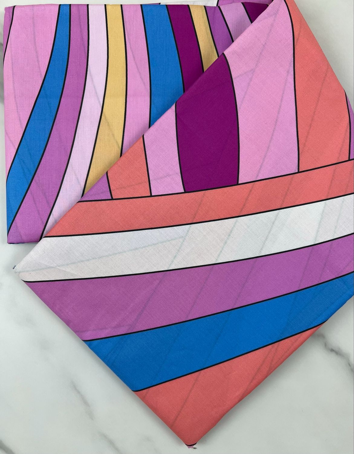Tana Lawn Cotton Fabric - Pucci Lines Pink