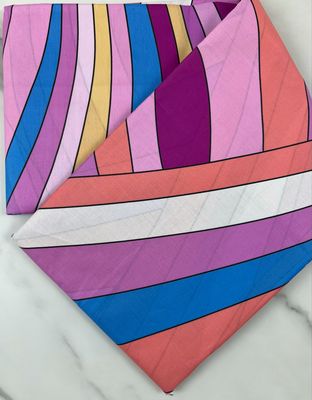 Tana Lawn Cotton Fabric - Pucci Lines Pink