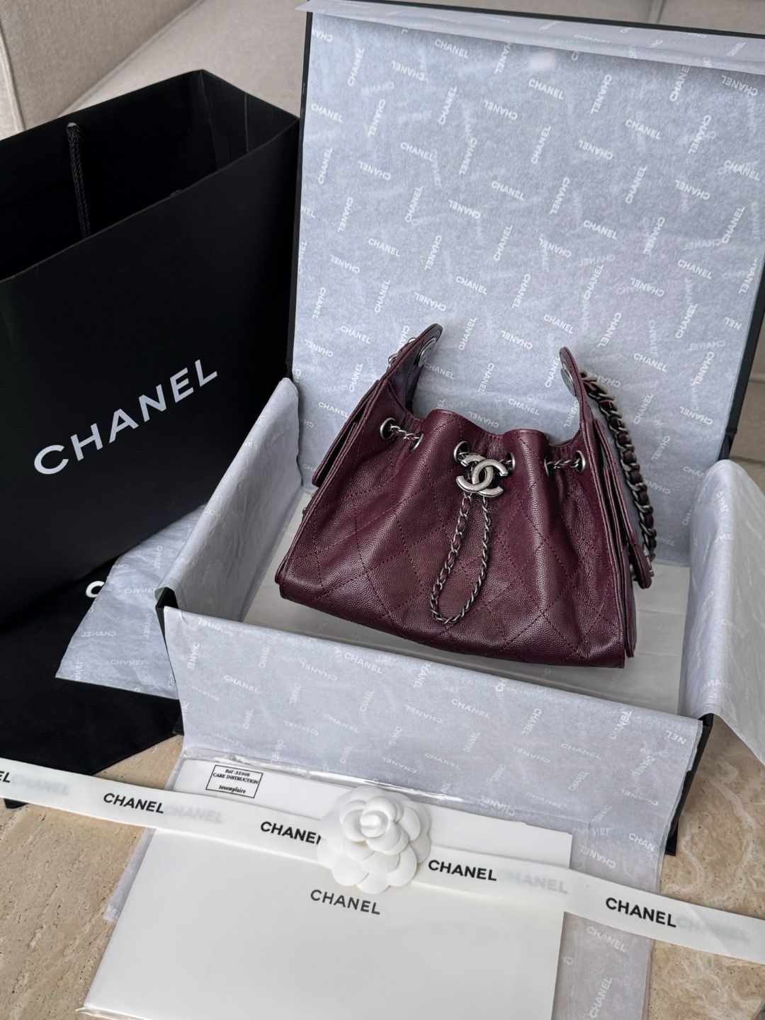 Chanel 25 Mini Color Wine