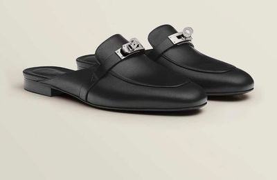 Hermes mule Silver Buckle