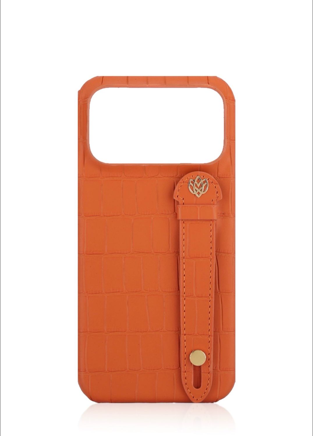 iPhone Case - Croco Embossed Leather Orange