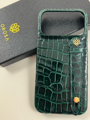 iPhone Case - Real Crocodile Leather - Deep Green