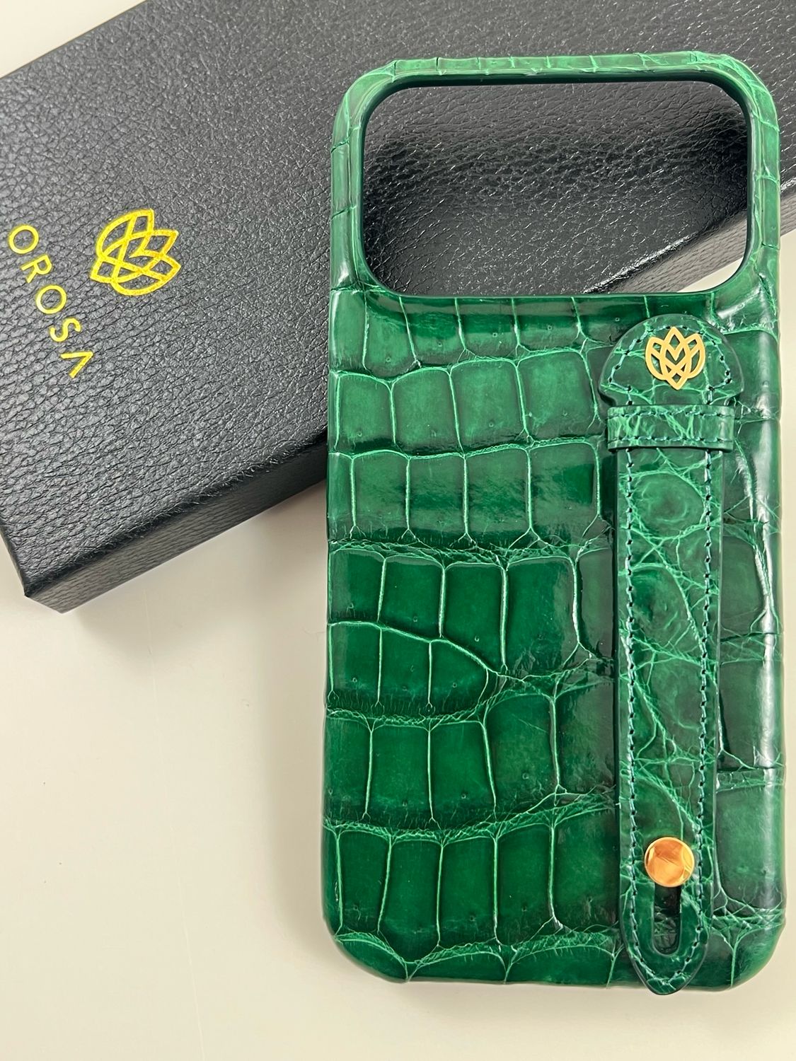 iPhone Case - Real Crocodile Leather Green
