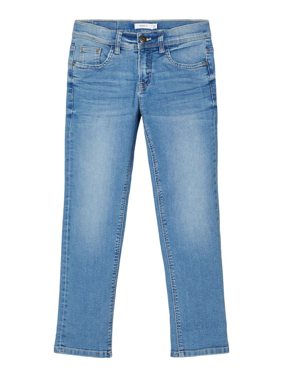 Light Blue DENIM Jeans with STRETCH &amp; ADJUSTABLE WAISTBAND