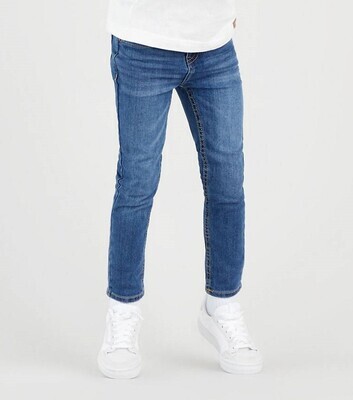 Mid Blue DENIM Jeans with STRETCH &amp; ADJUSTABLE WAISTBAND