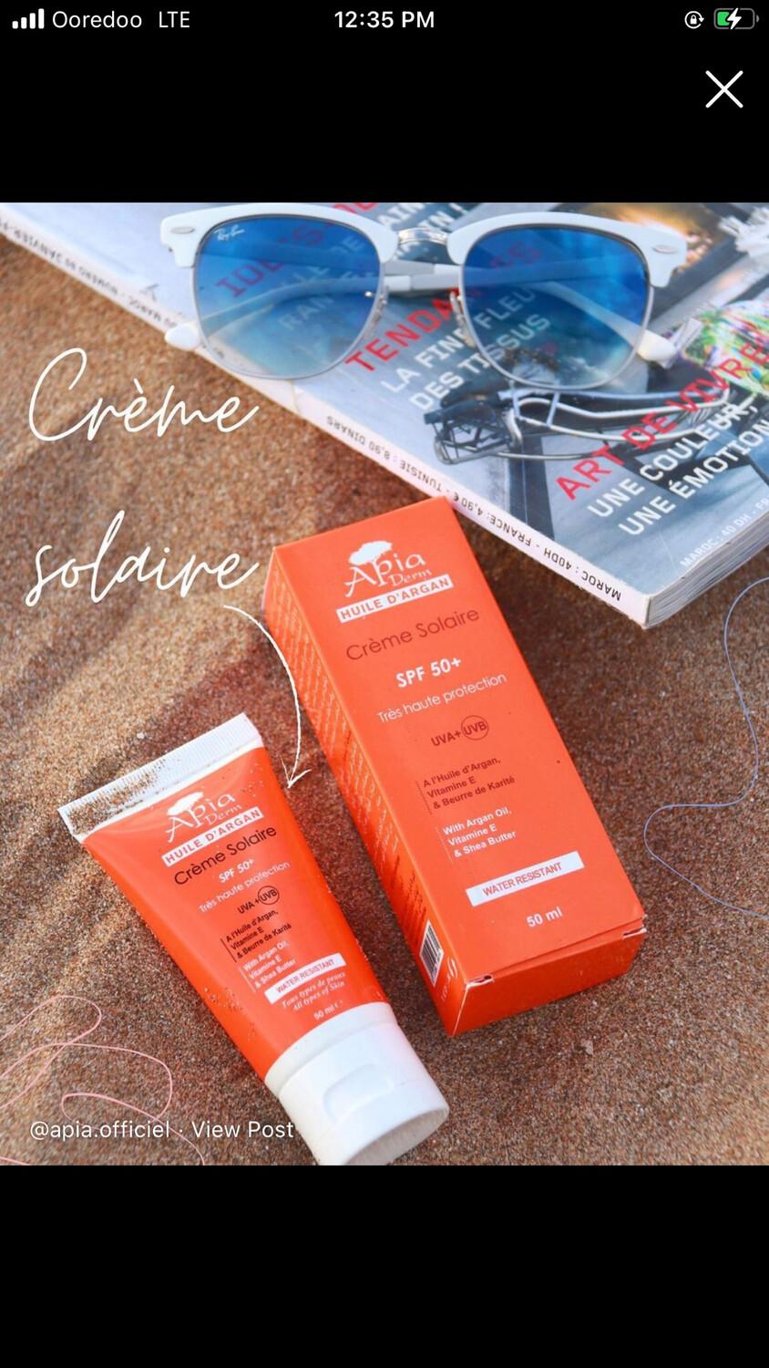 Creme Solaire 50 Sunscreen (SPF-50)