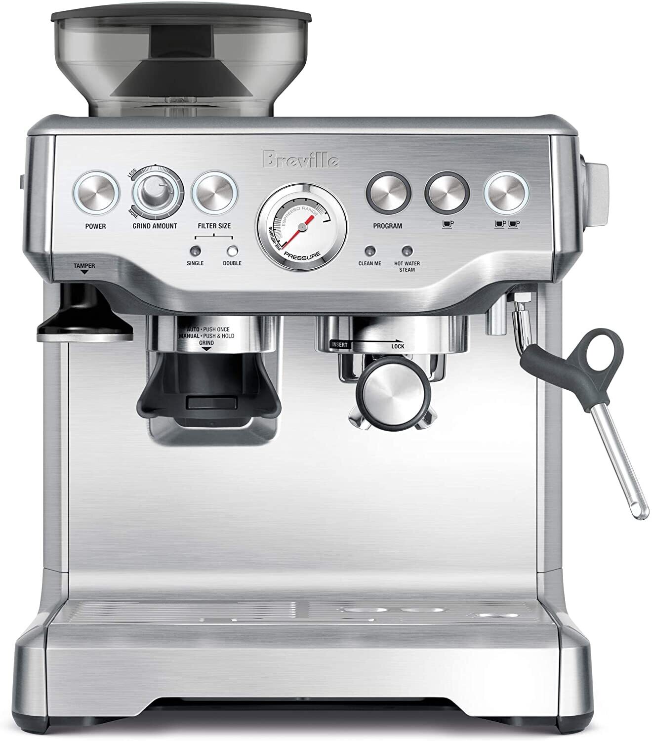 Breville BES870XL Barista Express Espresso Machine, Brushed Stainless Steel, Large
