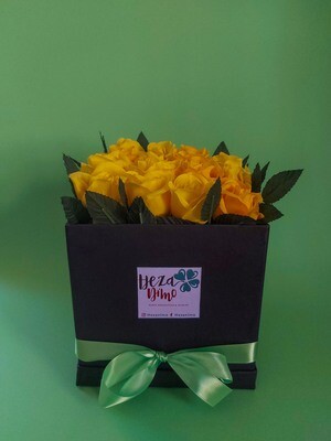 BLACK Hat Box Flowers