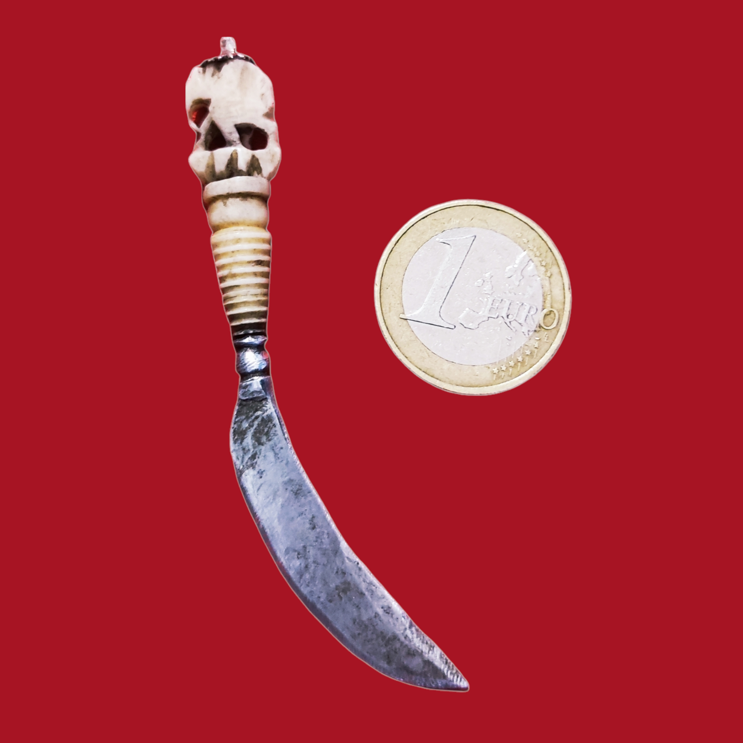 Coltello Miniatura Artigianale manico scolpito in osso Made in Italy