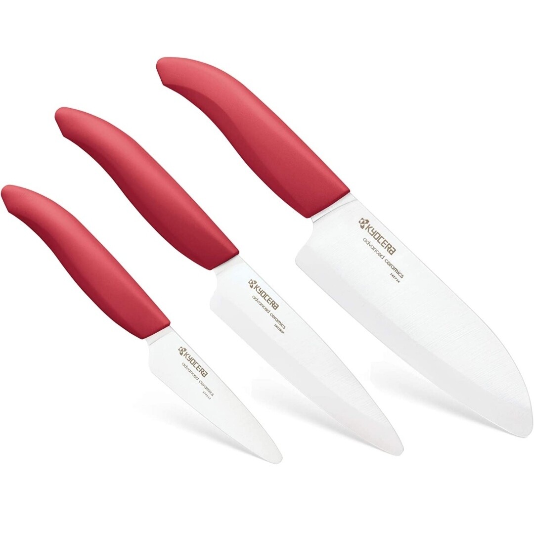 Set di 3 coltelli Kyocera Advanced Ceramic rosso