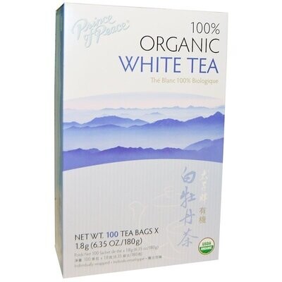 Prince of Peace, 100% Organic White Tea, 100 Tea Bags, 6.35 oz (180 g)