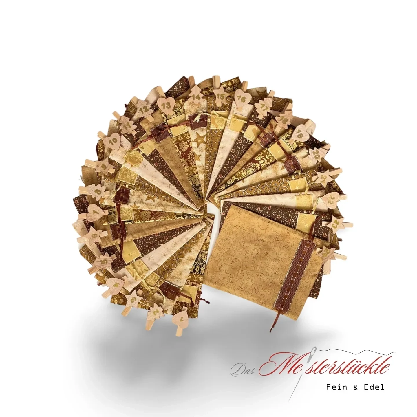 Advent calendar for self-filling, large brown gold bags