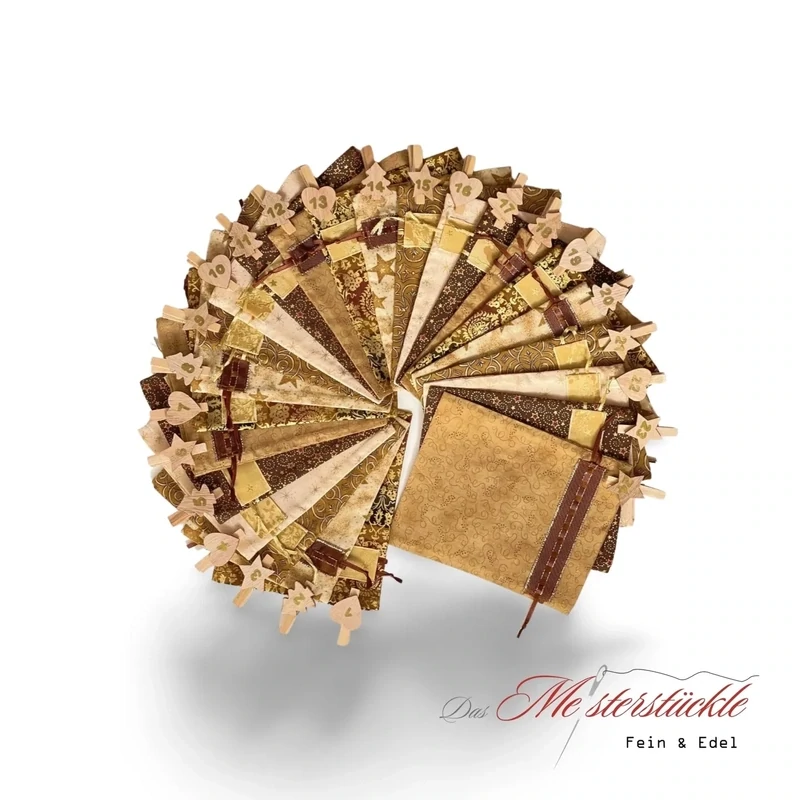 Advent calendar for self-filling, large brown gold bags