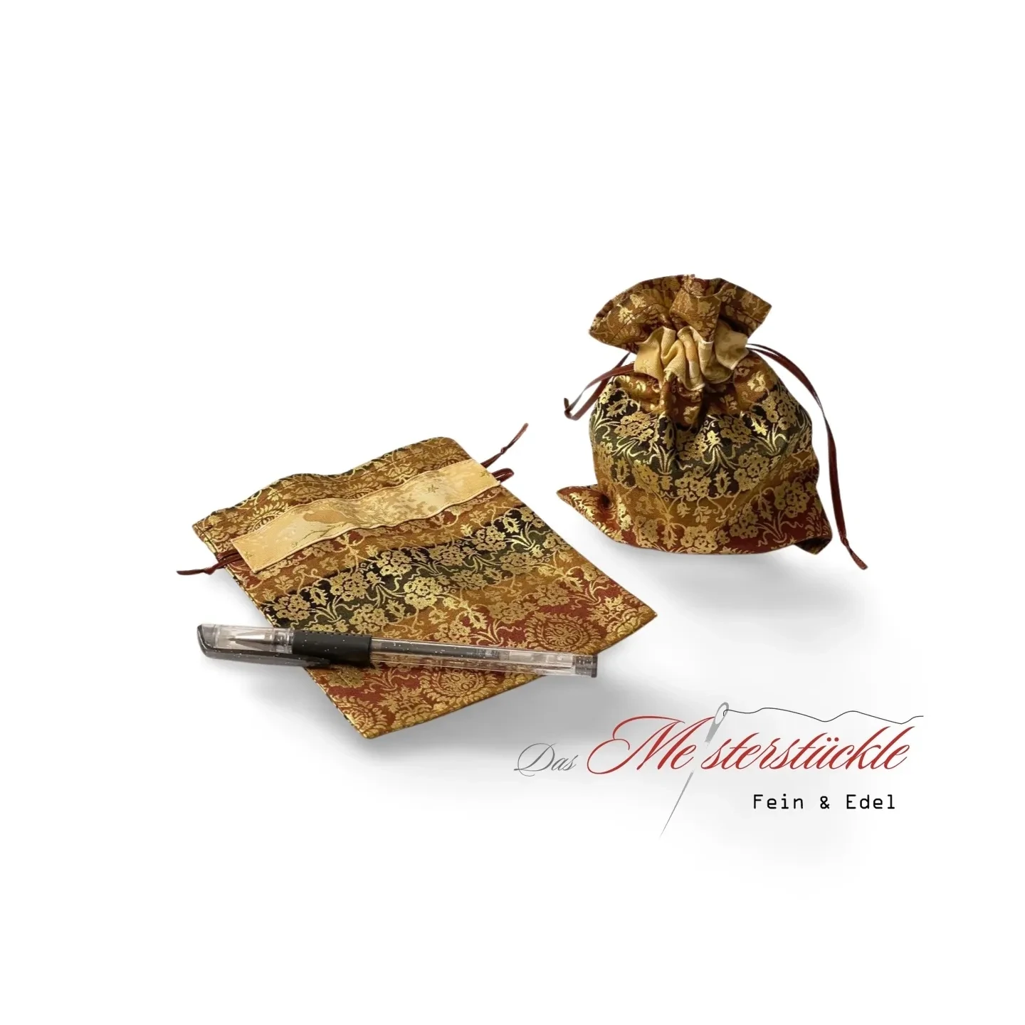 reusable gift wrapping christmas brown gold