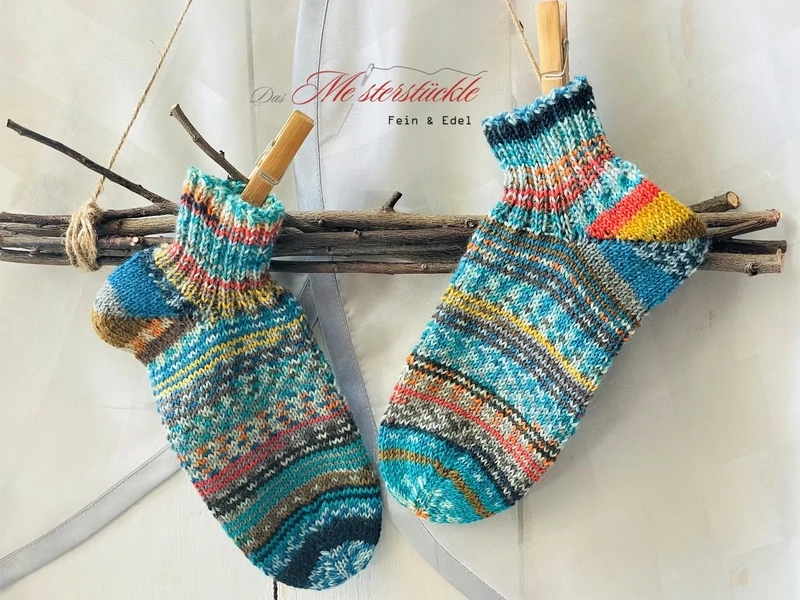 selbstgestrickte Sneaker-Socken Größe 36-37 Stricksocken Sommersocken