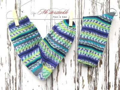 Wollsocken Wunschgröße Größe 36 - 44 selbstgestrickt Stricksocken Norwegermuster grün lila