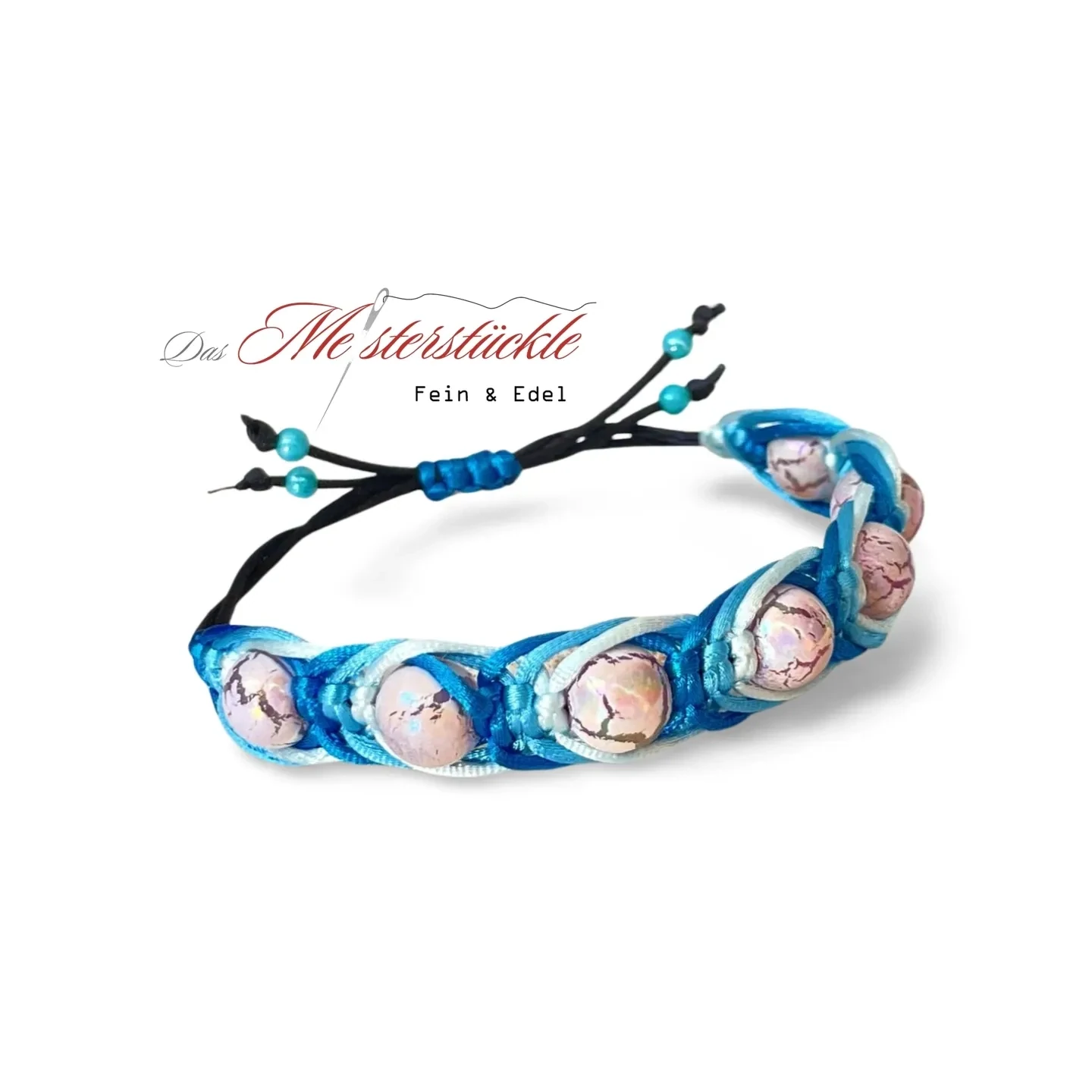 knot bracelet turquoise pink macrame jewelry