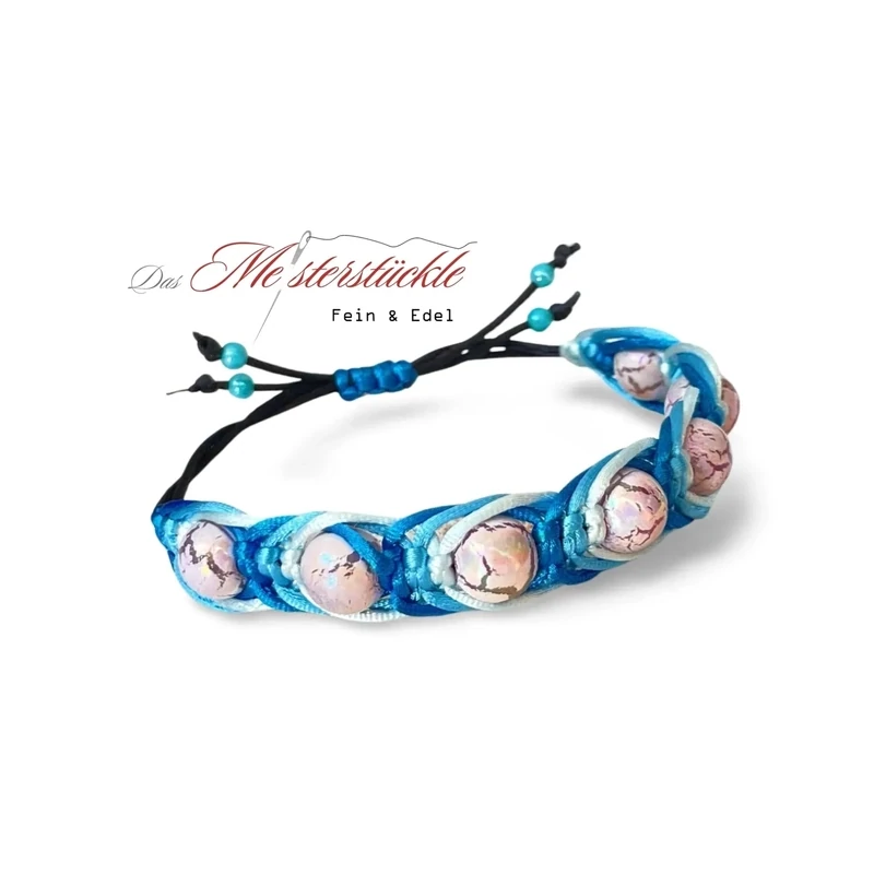 knot bracelet turquoise pink macrame jewelry