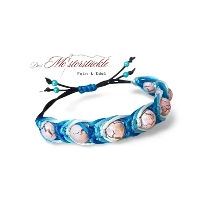 knot bracelet turquoise pink macrame jewelry