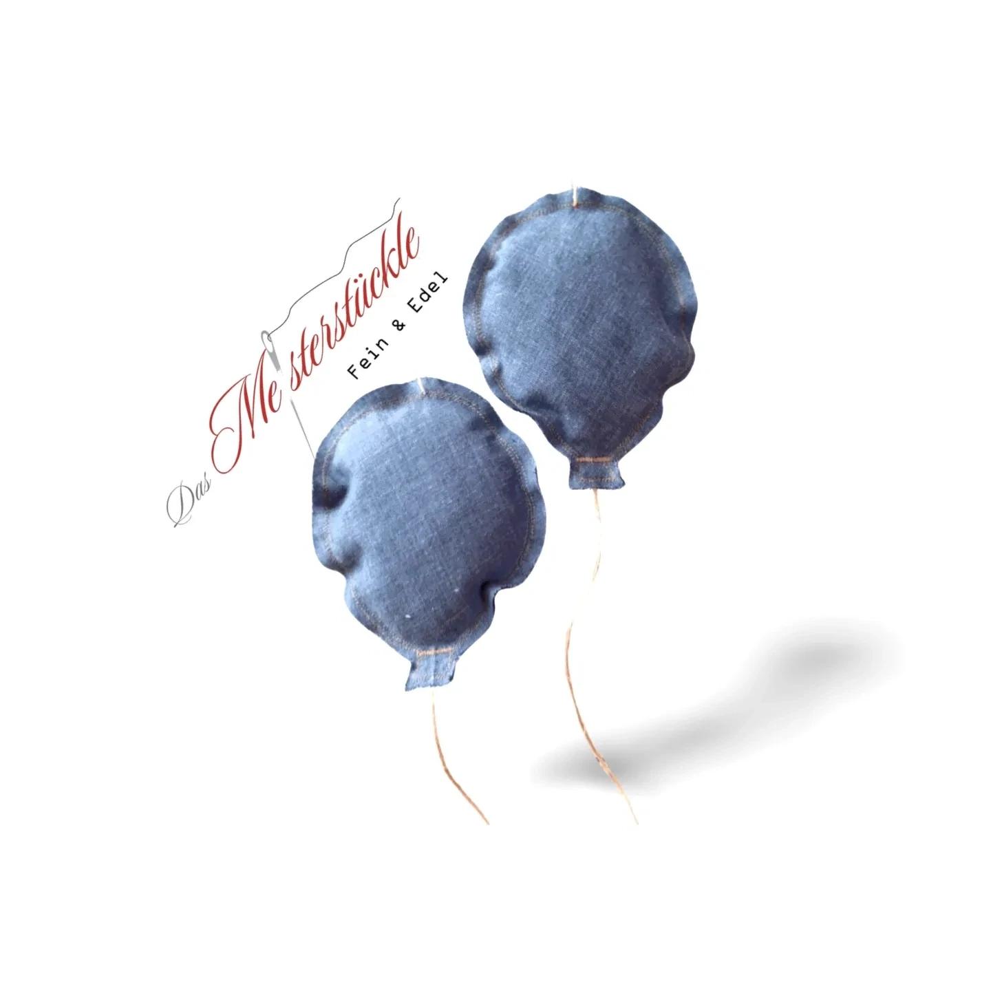 Stoffballons Luftballons Herzballon blau Dekoanhänger