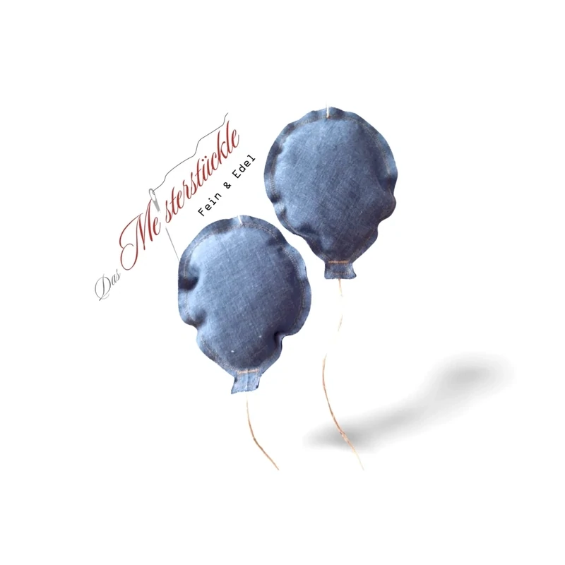 Stoffballons Luftballons Herzballon blau Dekoanhänger