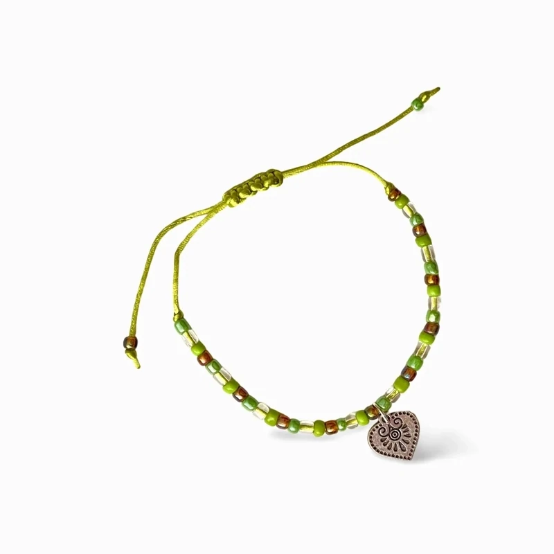 pearl bracelet knot bracelet light green handmade