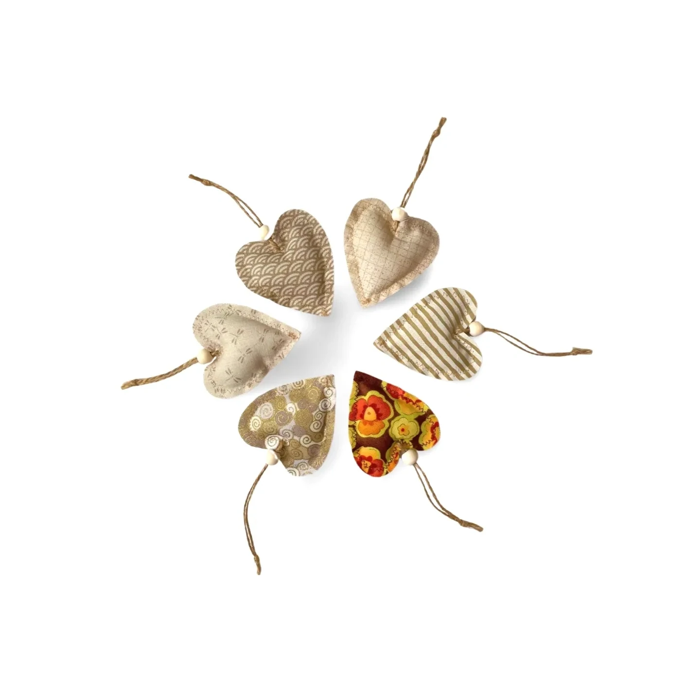 heart pendant decoration heart beige handmade