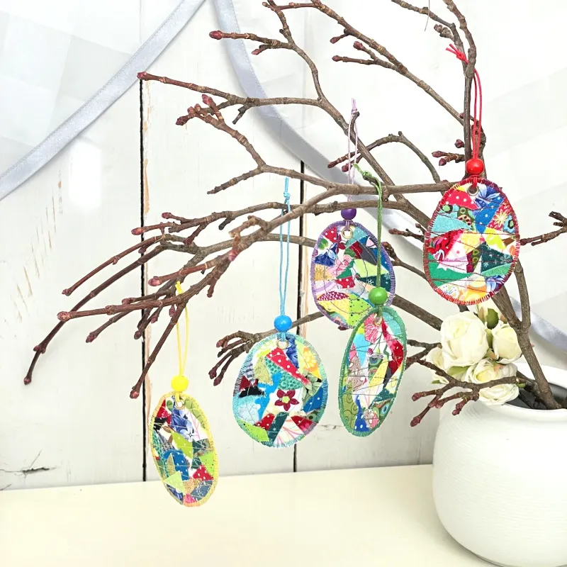 Easter decoration colorful fabric eggs egg pendant