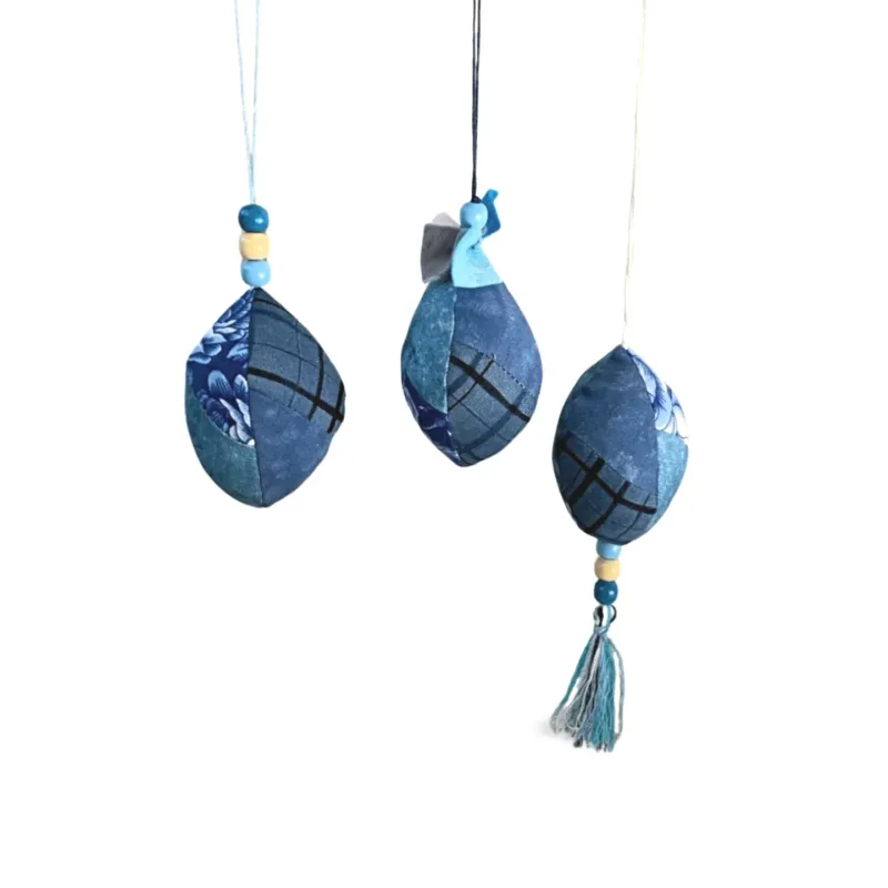 Decorative eggs Easter pendant blue handmade