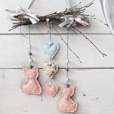 decorated branch pendant fabric cat heart decoration branch buy