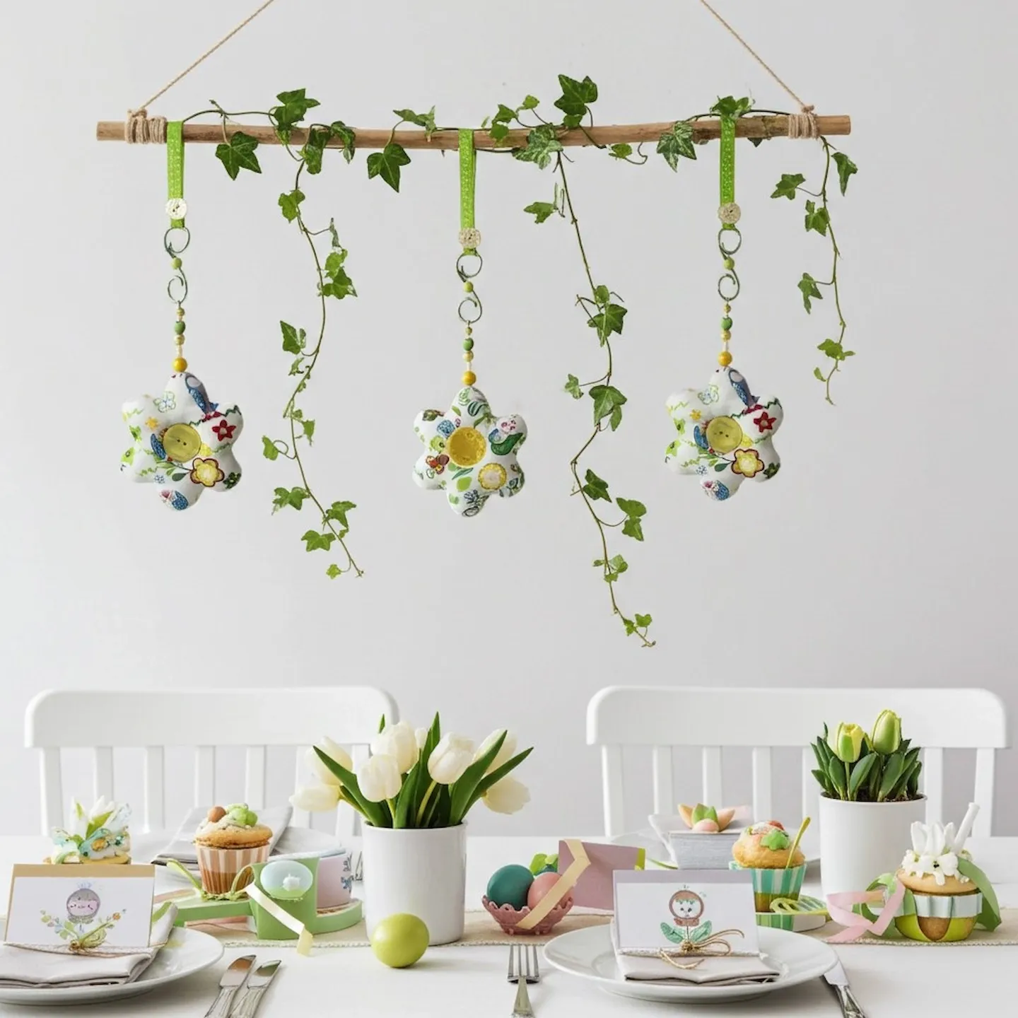 girlande stoffblume osterdeko