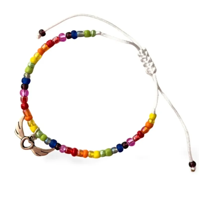 Thin bracelet artificial beads Miyuki beads multicolored adjustable