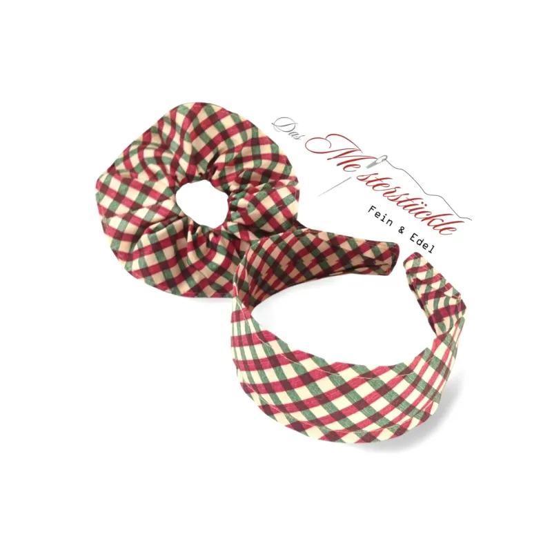 Hairband checkered rockabilly red green hairband