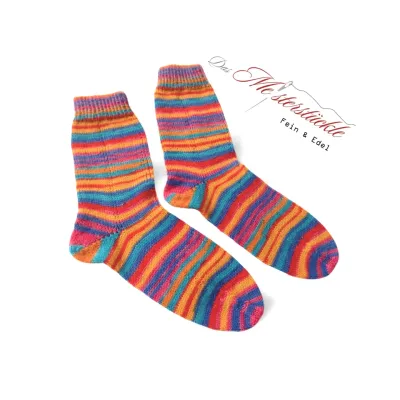Wollsocken Wunschgröße 36 - 44 Stricksocken Ringelsocken bunt selbstgestrickt