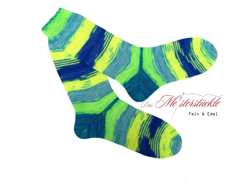 Stricksocken Wunschgröße 36 - 44 Wollsocken selbst gestrickt neon Wollstrümpfe