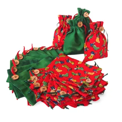 advent calendar bag advent calendar reusable handmade sustainable red green