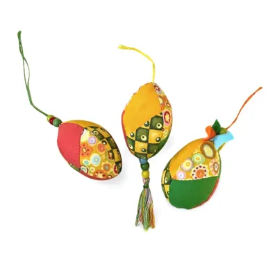 colorful pendants textile Easter decoration country house
