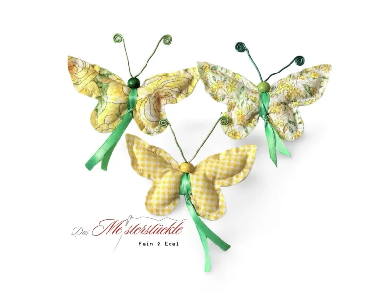 Schmetterlinge Dekohänger grün gelb handgemacht deko-schmetterling dekohaenger gelb gruen hochzeitsdeko