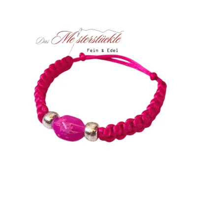 knot bracelet surfer jewelry pink silver handmade