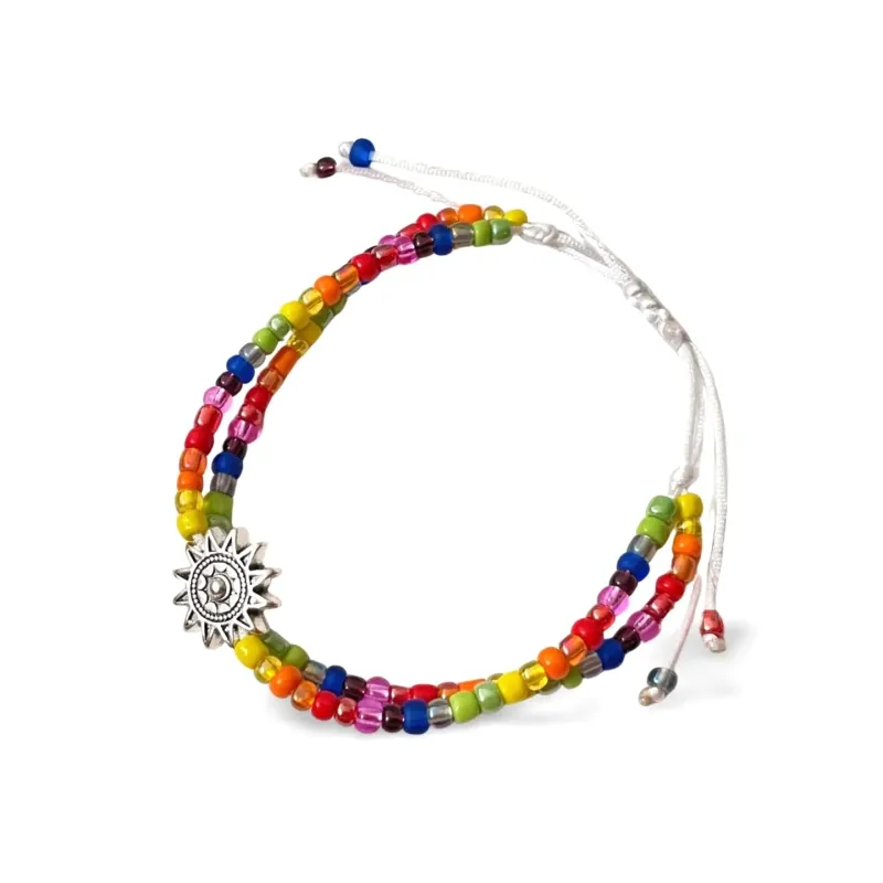 2-fold strand of colorful bracelet, small beads