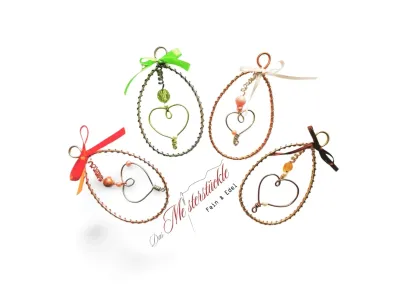 drahteier handgemacht herzchen osterschmuck