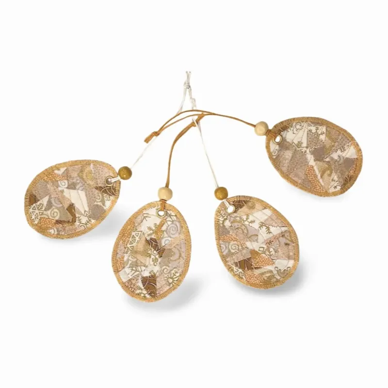 handmade Easter eggs for hanging 4 pieces natural brown 4 pieces in a set for pendant Easter decoration Easter bush hanging